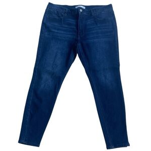KANCAN WOMENS DENIM STRETCHY BLUE JEANS TAPERED LEGS SIZE 32
